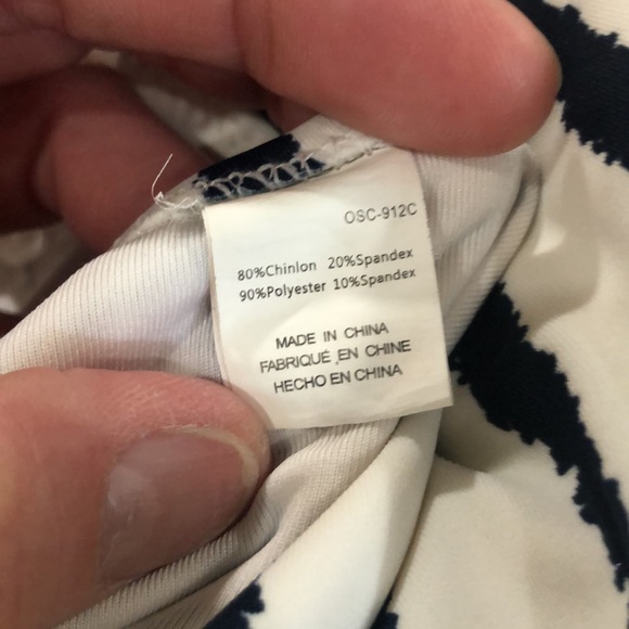 CUPSHE NAVY/WHITE STRIPED ONE PIECE BATHING SUITE SIZE M - Picture 5 of 5